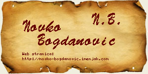 Novko Bogdanović vizit kartica